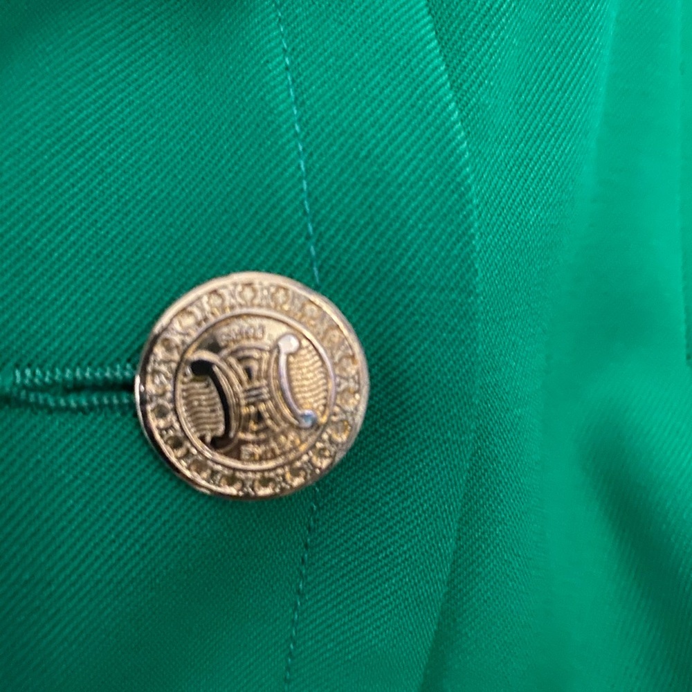 Vintage Kelly Green Celine Skirt with Gold Buttons - Picture 8 of 14